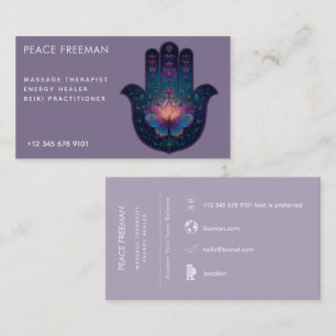 Carte De Visite Éveil du Lotus Dessin de la Main Hamsa