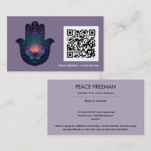 Carte De Visite Éveil du Lotus Dessin de la Main Hamsa