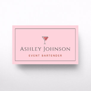 Carte De Visite Événement Bartender Sommelier Mixologiste Rose & G