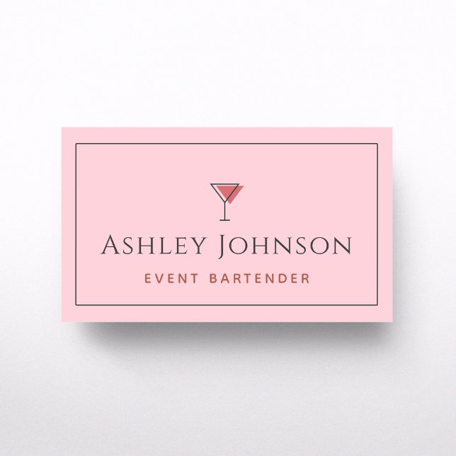 Carte De Visite Événement Bartender Sommelier Mixologiste Rose & G (Créateur téléchargé)