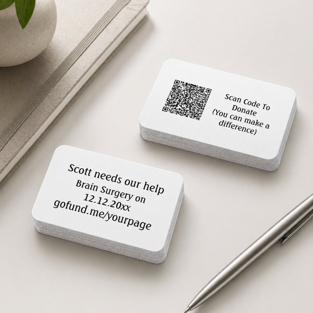 Carte De Visite Événement de collecte de fonds pour l'ami QR code  (Créateur téléchargé)