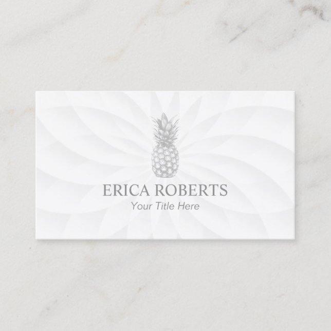 Carte De Visite Événement tropical d'ananas prévoyant le blanc (Devant)
