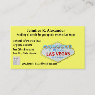 Carte De Visite Événements de planificateur de partie de Las Vegas
