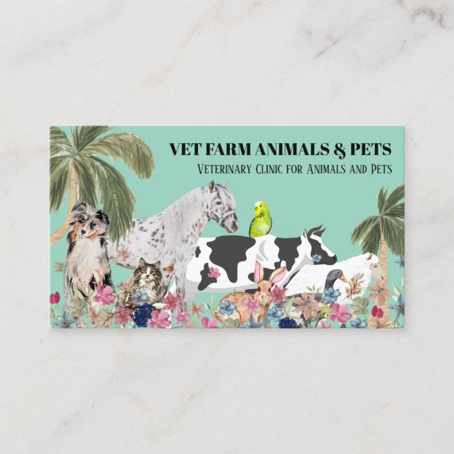 Carte De Visite Événements de rencontre avec les animaux (Devant)