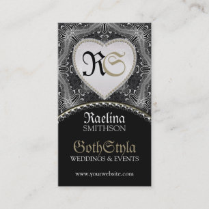 Carte De Visite Événements et Wedding planners gothiques sombres a