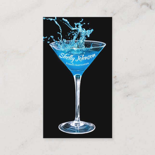 Carte De Visite Événements tendance Bartender Exotic Blue Splash (Devant)