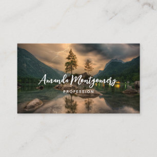 Carte De Visite Evening Mountain Lake Photographie