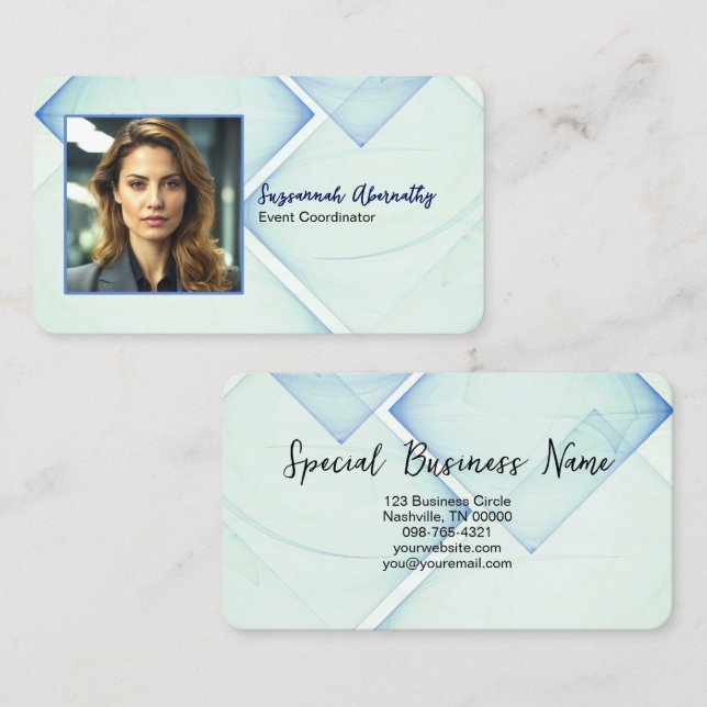 Carte De Visite Event Coordinator  Professional Square Photo  (Devant / Derrière)