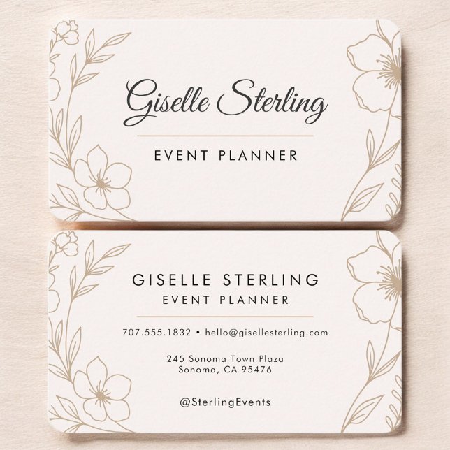 Carte De Visite Event Planner Floral  (Créateur téléchargé)