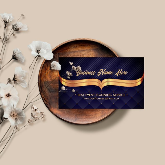 Carte De Visite Event Planner Marine de luxe (Créateur téléchargé)