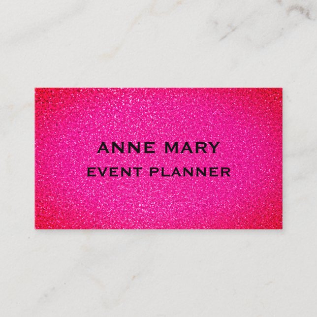 Carte De Visite Event Wedding Planner Pink Purple Glitter Girly (Devant)
