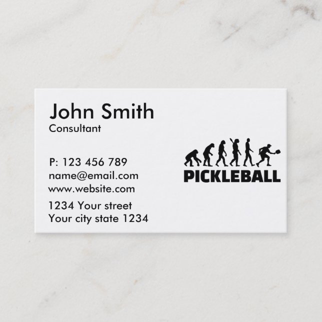 Carte De Visite Évolution du Pickleball (Devant)