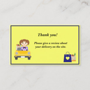 Carte De Visite Examen du Merci du conducteur de livraison de femm