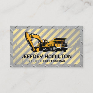 Carte De Visite Excavateur de camion de vidange Acier Attentio