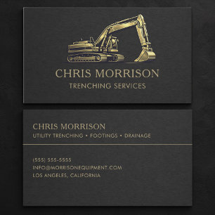 Carte De Visite Excavateur de services de tranchée Professionnel