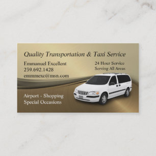 Carte De Visite Excellent service de taxi d'Emmanuel
