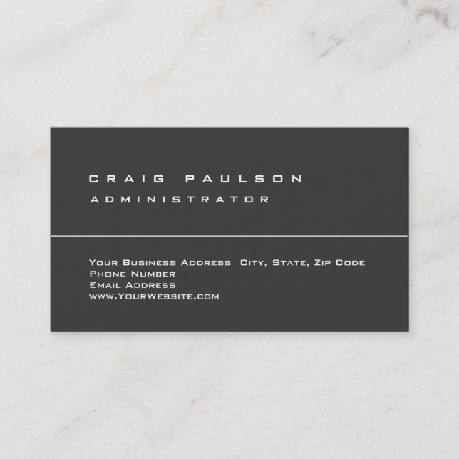 Carte De Visite Exclusif Gris Propre Simple Design Simple (Devant)