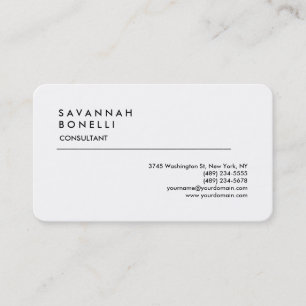 Carte De Visite Exclusif Moderne Simple Blanc Tendance Minimaliste