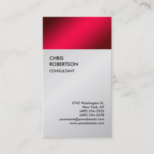 Carte De Visite Exclusif Spécial Gris Rouge Minimaliste Moderne