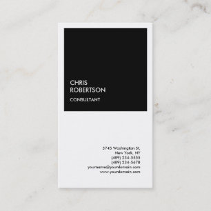 Carte De Visite Exclusif Spécial Noir & Blanc Moderne Minimaliste