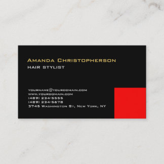 Carte De Visite Exclusive Black Red tendance Hair Stylist