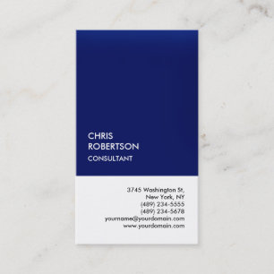 Carte De Visite Exclusive Spéciale Bleu foncé Blanc Unique