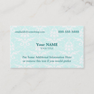 Carte De Visite Executive Blue et White Damask