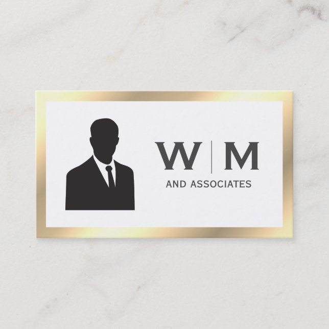 Carte De Visite Executive Gold Classic Monogramme (Devant)