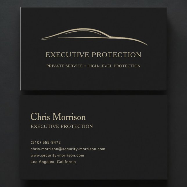 Carte De Visite Executive Protection Bodyguard Black & Gold (Créateur téléchargé)