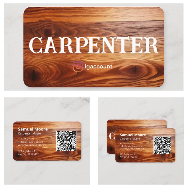 Carte De Visite Exemple de charpentier (Carpenter Sample Business Card
)