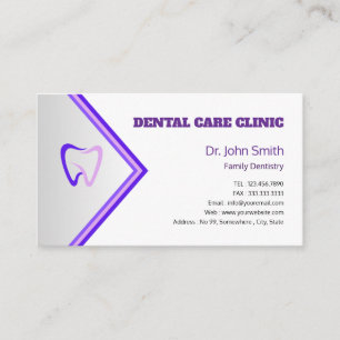 Carte De Visite Exercice clinique dentaire professionnel moderne