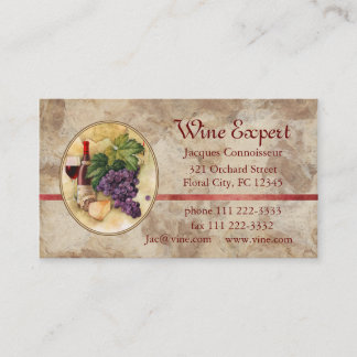 Carte De Visite Expert en matière de vin