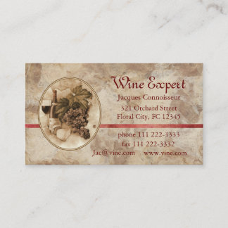 Carte De Visite Expert en matière de vin