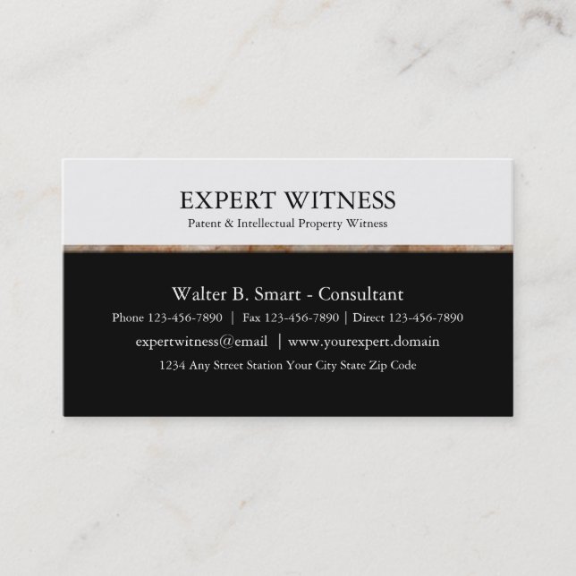 Carte De Visite Expert Witness Professionnel (Devant)