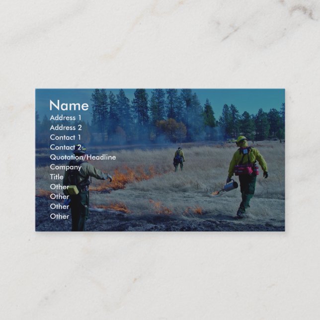 Carte De Visite expertise sur les incendies (Devant)