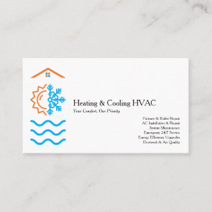 Carte De Visite Experts en chauffage et climatisation modernes CVC