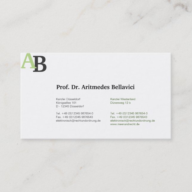 Carte De Visite Experts en écologie (Devant)