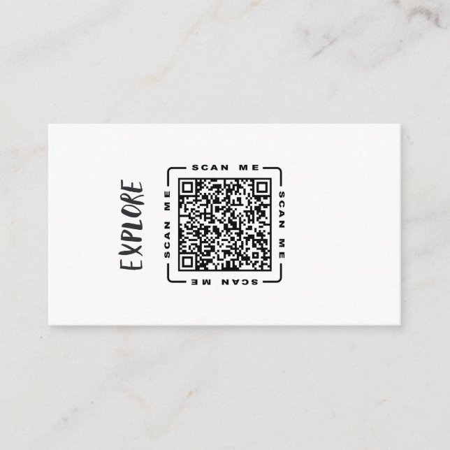 Carte De Visite Explorer  | Modèle de code QR et de logo personnal (Devant)