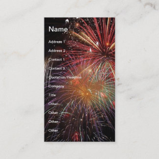 Carte De Visite Explosions colorées de nuit de FEUX D'ARTIFICE !
