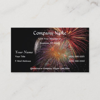 Carte De Visite Explosions colorées de nuit de FEUX D'ARTIFICE !
