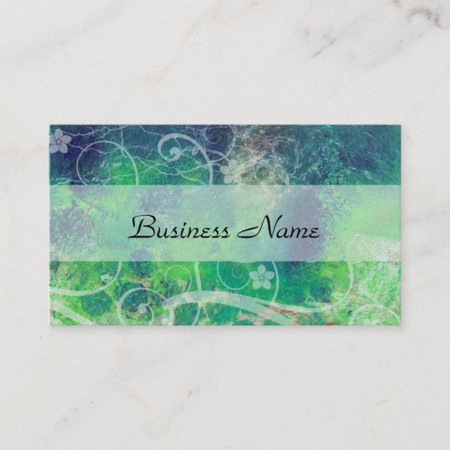 Carte De Visite Expressive Par Design Abstrait Green Digital (Devant)