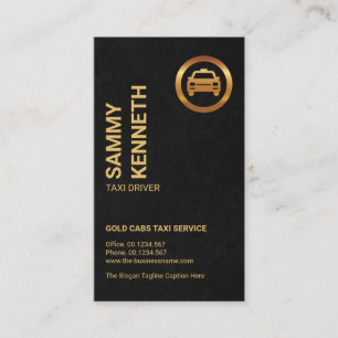 Carte De Visite Exquise Black Grunge Gold Taxi Logo Taxi Driver