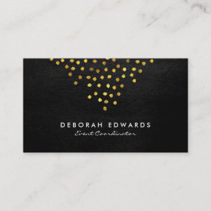 Carte De Visite Exquise Faux Cuir Spectres D'Or