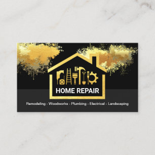 Carte De Visite Exquise Gold Home Paint Splatter