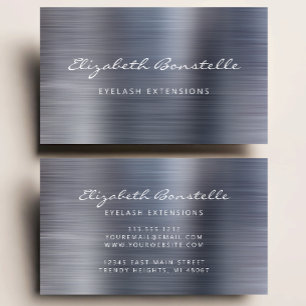Carte De Visite Extension de Cils en Écriture Métallique Brossée A