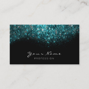 Carte De Visite Extension de maquillage Turquoise Confetti