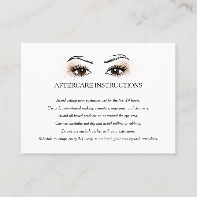 Carte De Visite Extension Eyelash Barre de courroies Instructions  (Devant)