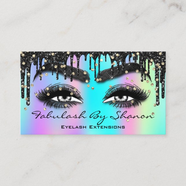 Carte De Visite Extension Eyelash Brow QRCode Microbling Holograph (Devant)