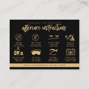Carte De Visite Extension Eyelash Instructions de suivi Lash Logo