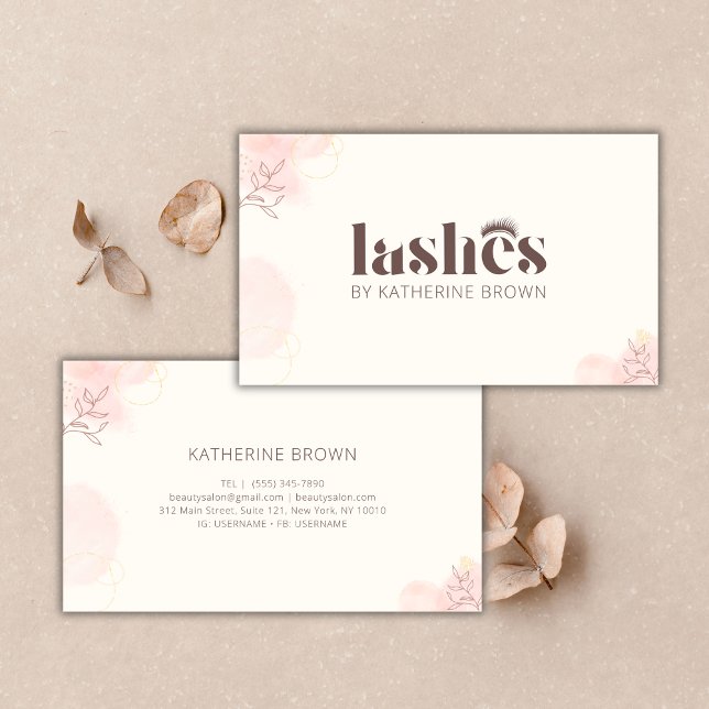 Carte De Visite Extension Eyelash Marque Élégante Lash Artiste (Elegant Lash Artist Business Card Template Custom Eyelash Extension Branding)